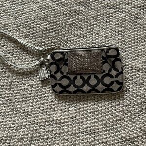 Black and Silvere Coach wristlet